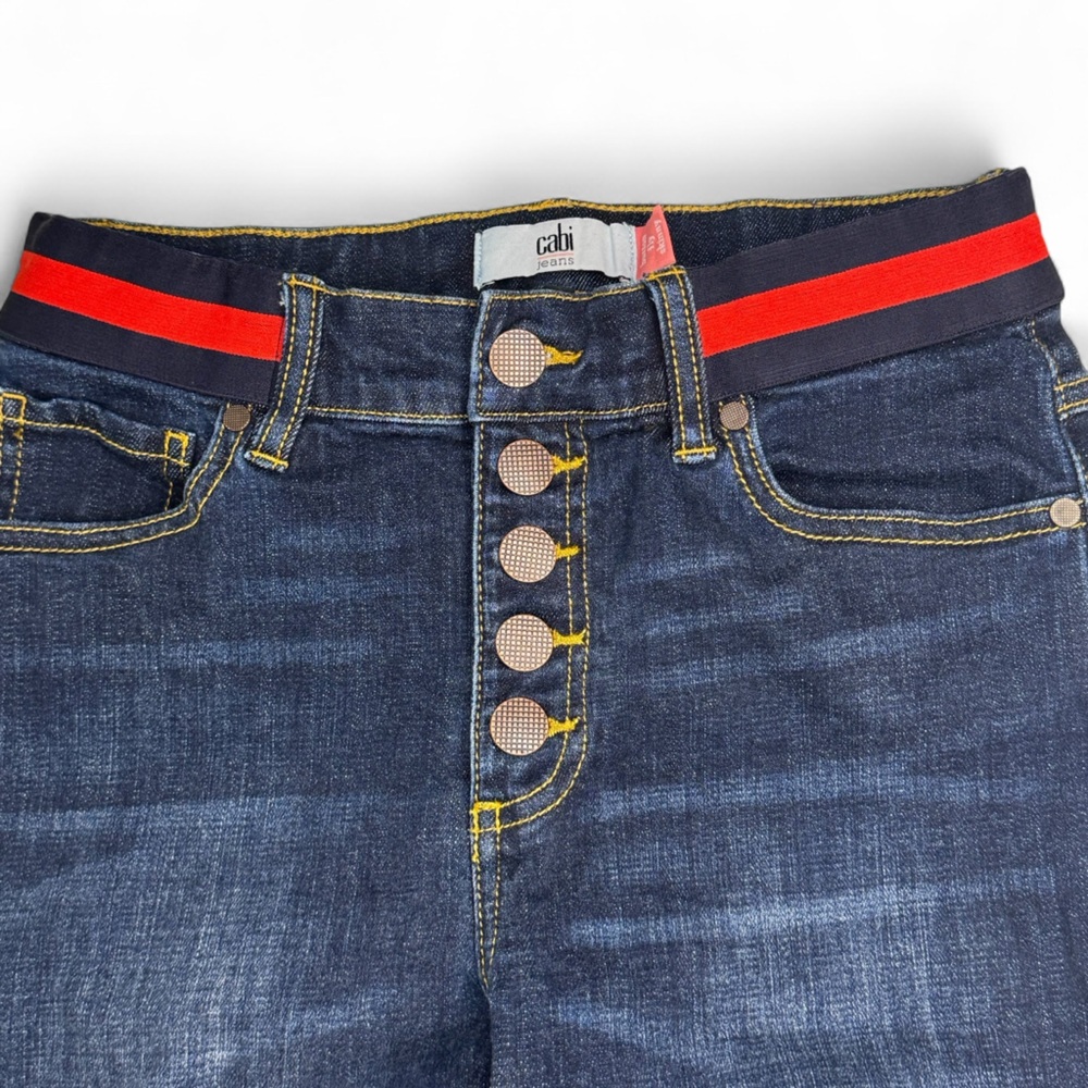 Cabi Button Fly Skinny Dark Blue Jeans Size 2